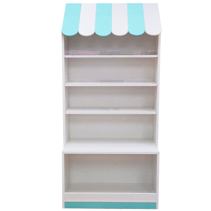 Mueble con estantes de 85x40x180cm, fabricado a medida en melamina. Almacenaje y exposición para tiendas de golosinas.