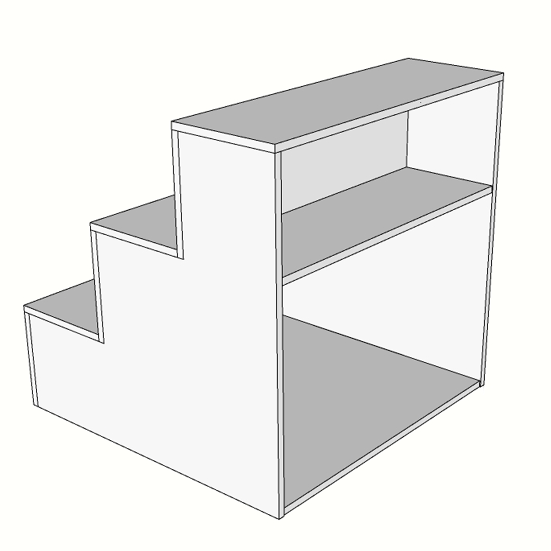 Mueble escaparate           Referencia: 732-3 (90 cm ancho x 90 cm profundidad x 90 cm altura).
