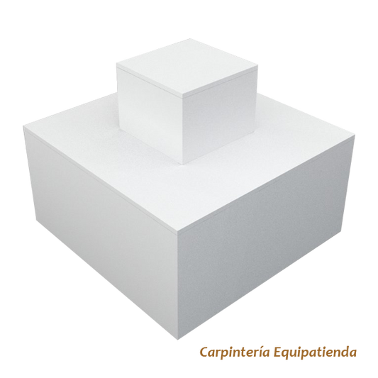 Isla central cuadrada de melamina blanca – Carpintería Equipatienda