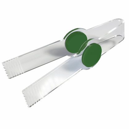 Pinza de metacrilato de 15x2,5cm, para golosinas a granel. Fabricada a medida.