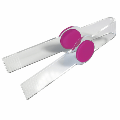 Pinza de metacrilato de 15x2,5cm, para golosinas a granel. Fabricada a medida.